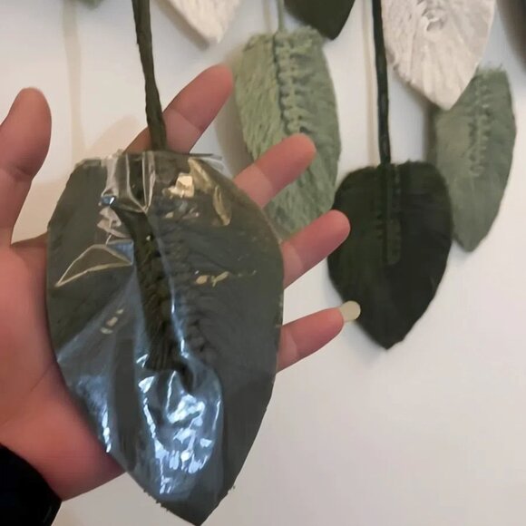 Boho Cotton Leaf Wall Hanging Macrame Tapestry - brown - Picture 3 of 4